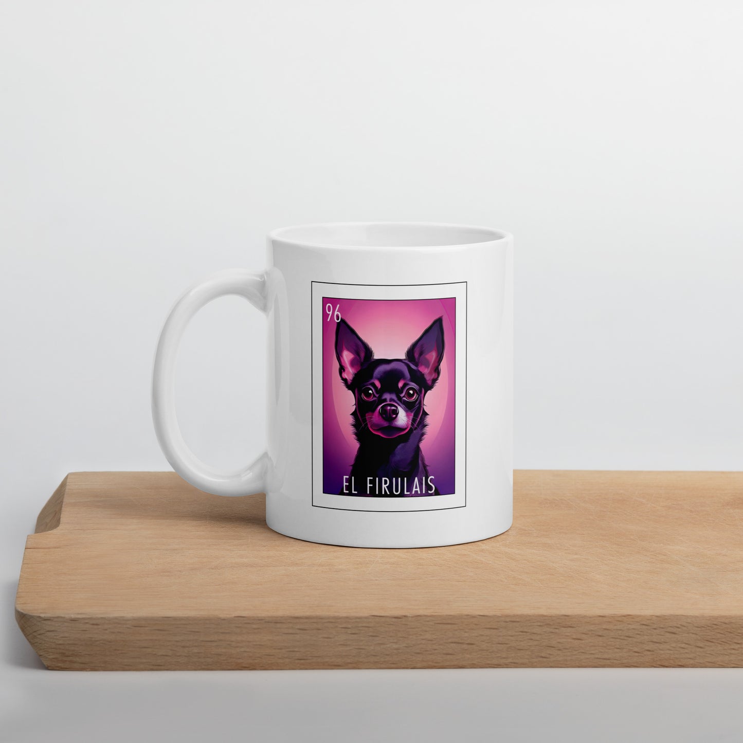"El Firulais" white glossy mug