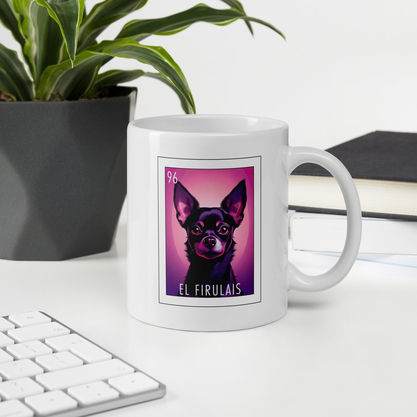 "El Firulais" white glossy mug