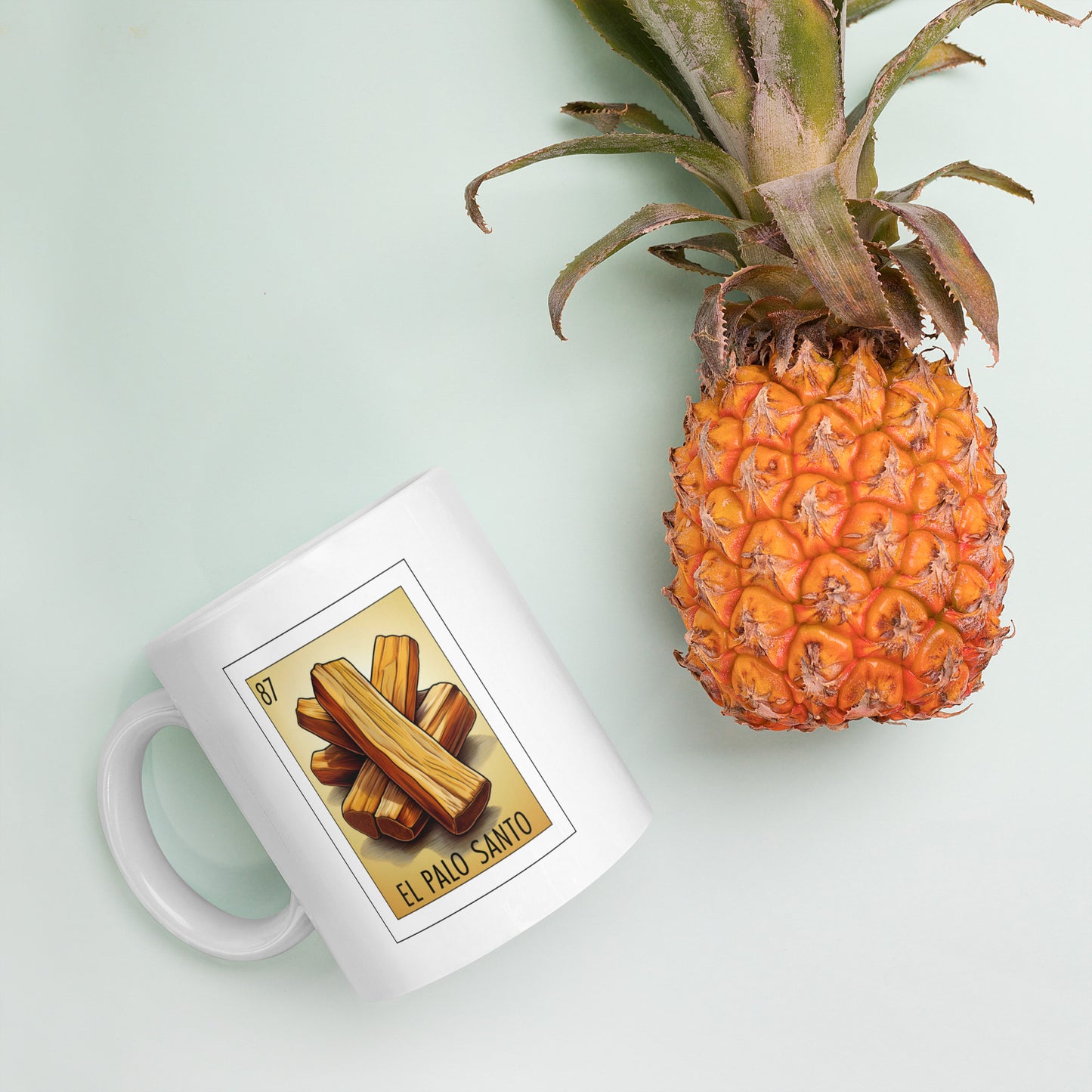 "El Palo Santo" white glossy mug