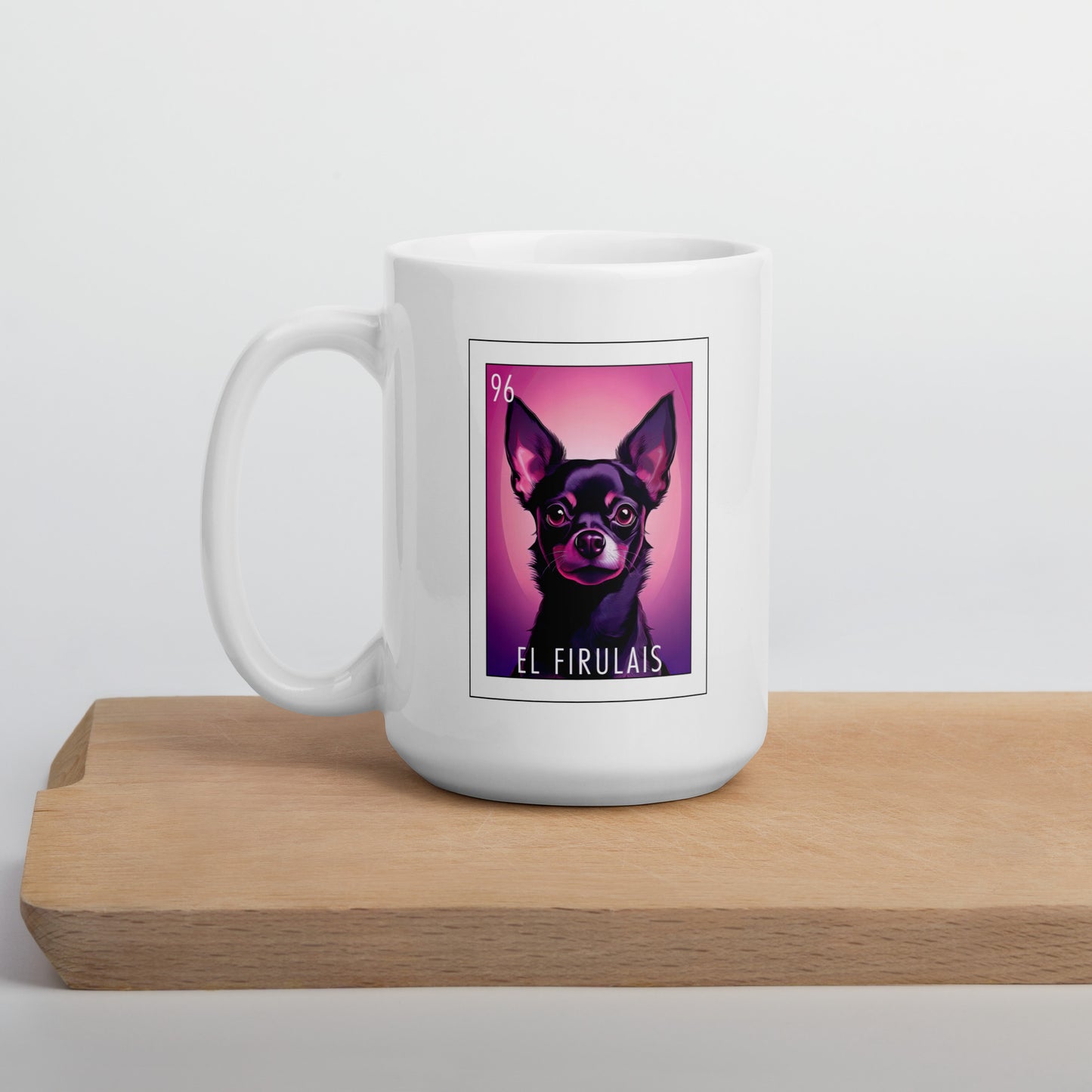 "El Firulais" white glossy mug