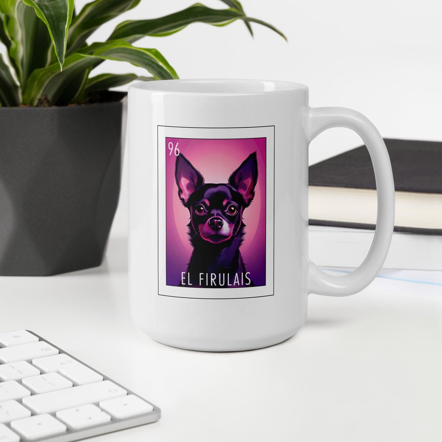 "El Firulais" white glossy mug