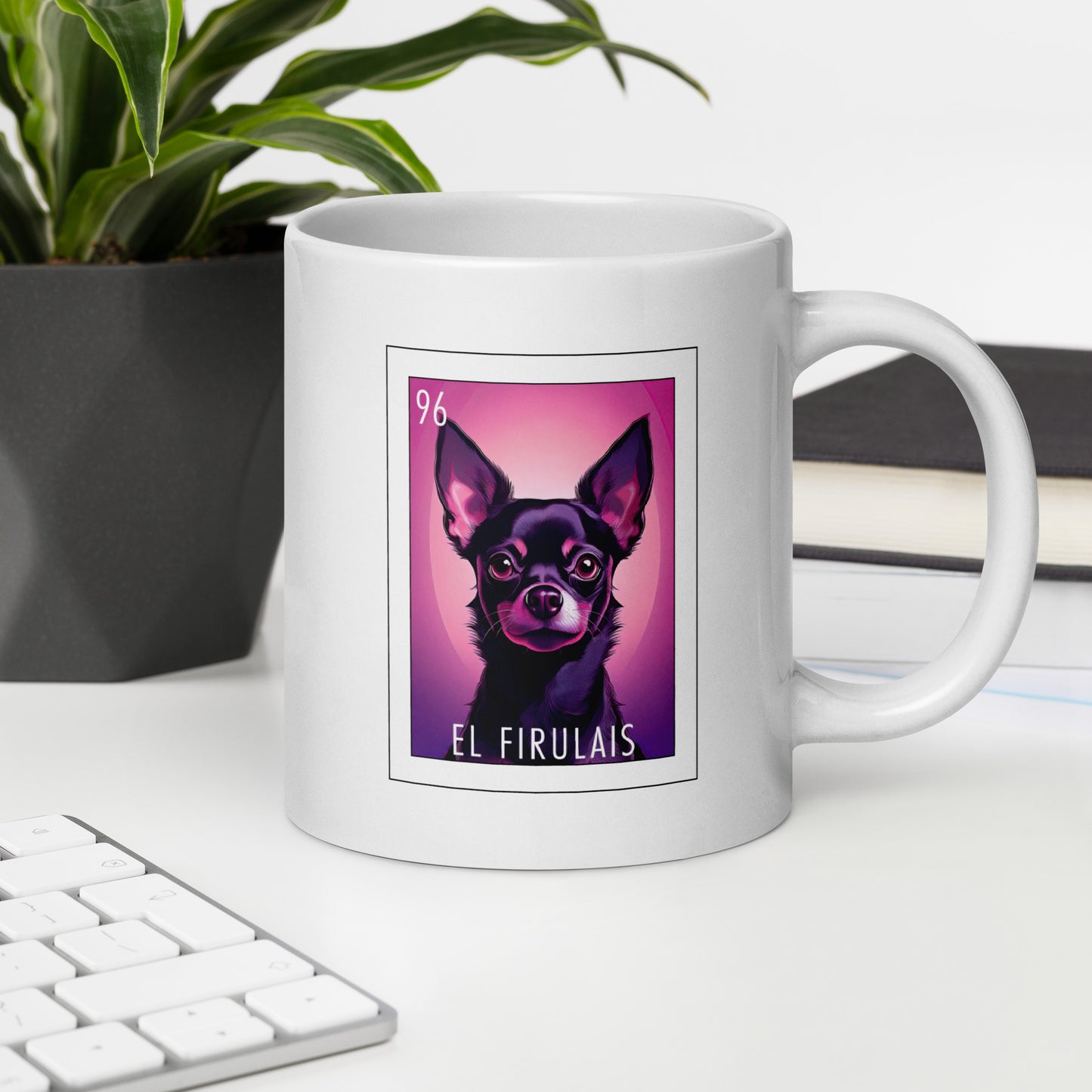 "El Firulais" white glossy mug